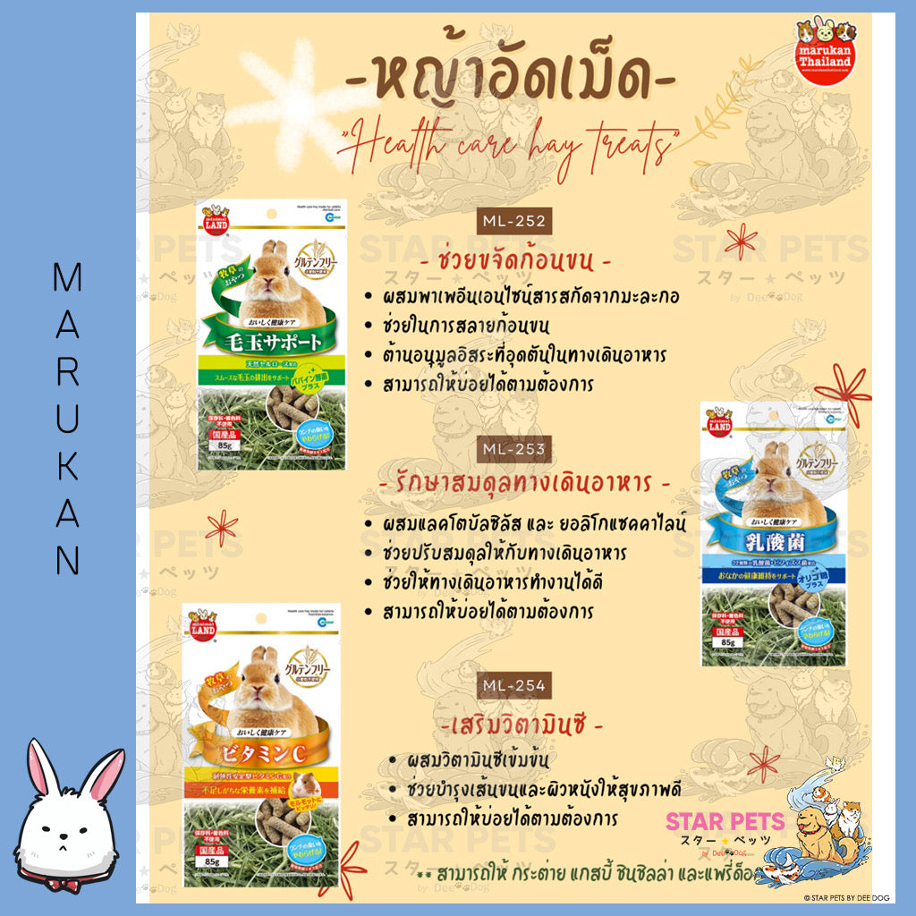 Marukan หญ้าทิโมธีอัดเม็ด ขนาด 85g.