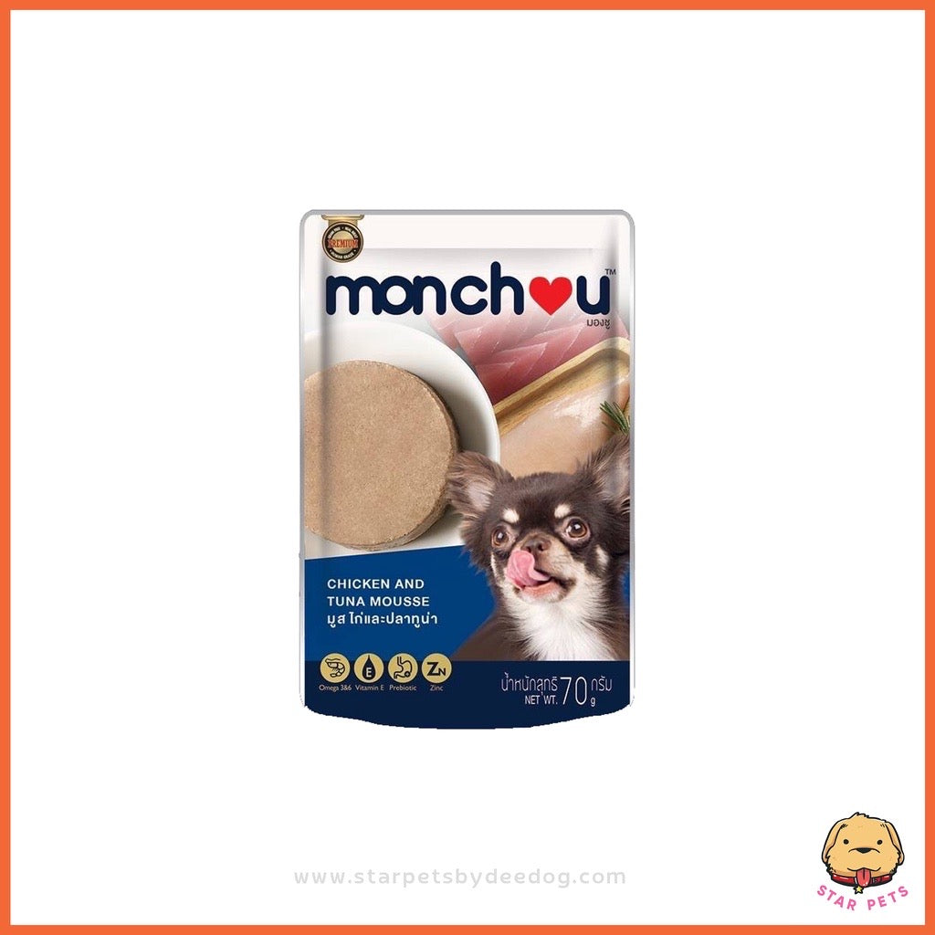 Monchou Pouch อาหารเปียกสุนัข มองชู ขนาด 70g (1ซอง)