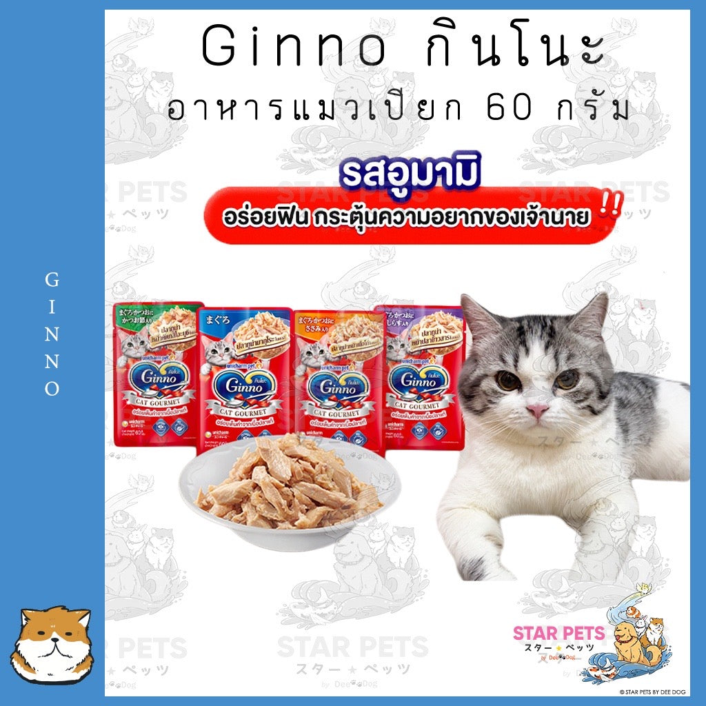 Ginno อาหารแมวเปียก กินโนะ แคท กูร์เมต์ ขนาด 60กรัม