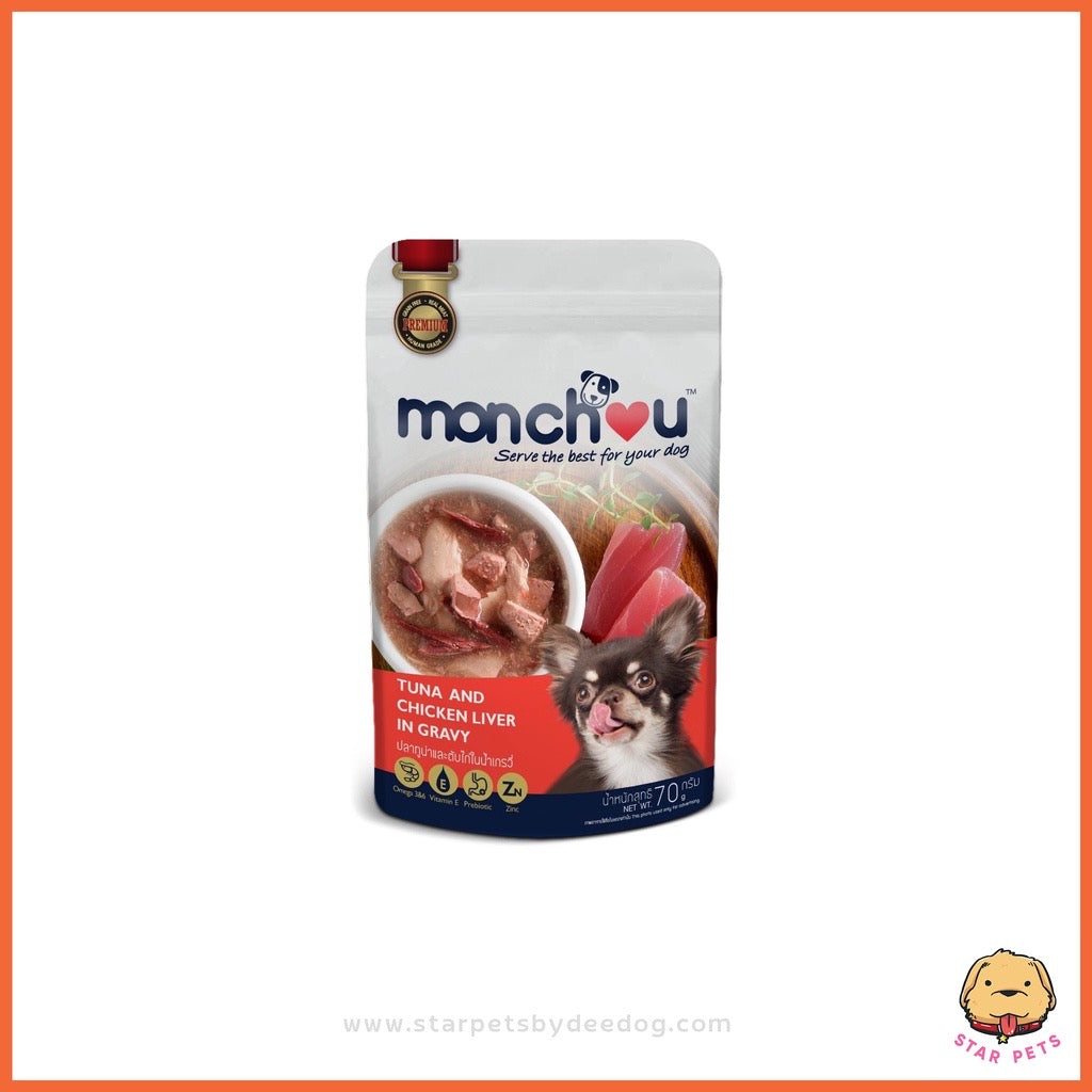 Monchou Pouch อาหารเปียกสุนัข มองชู ขนาด 70g (1ซอง)