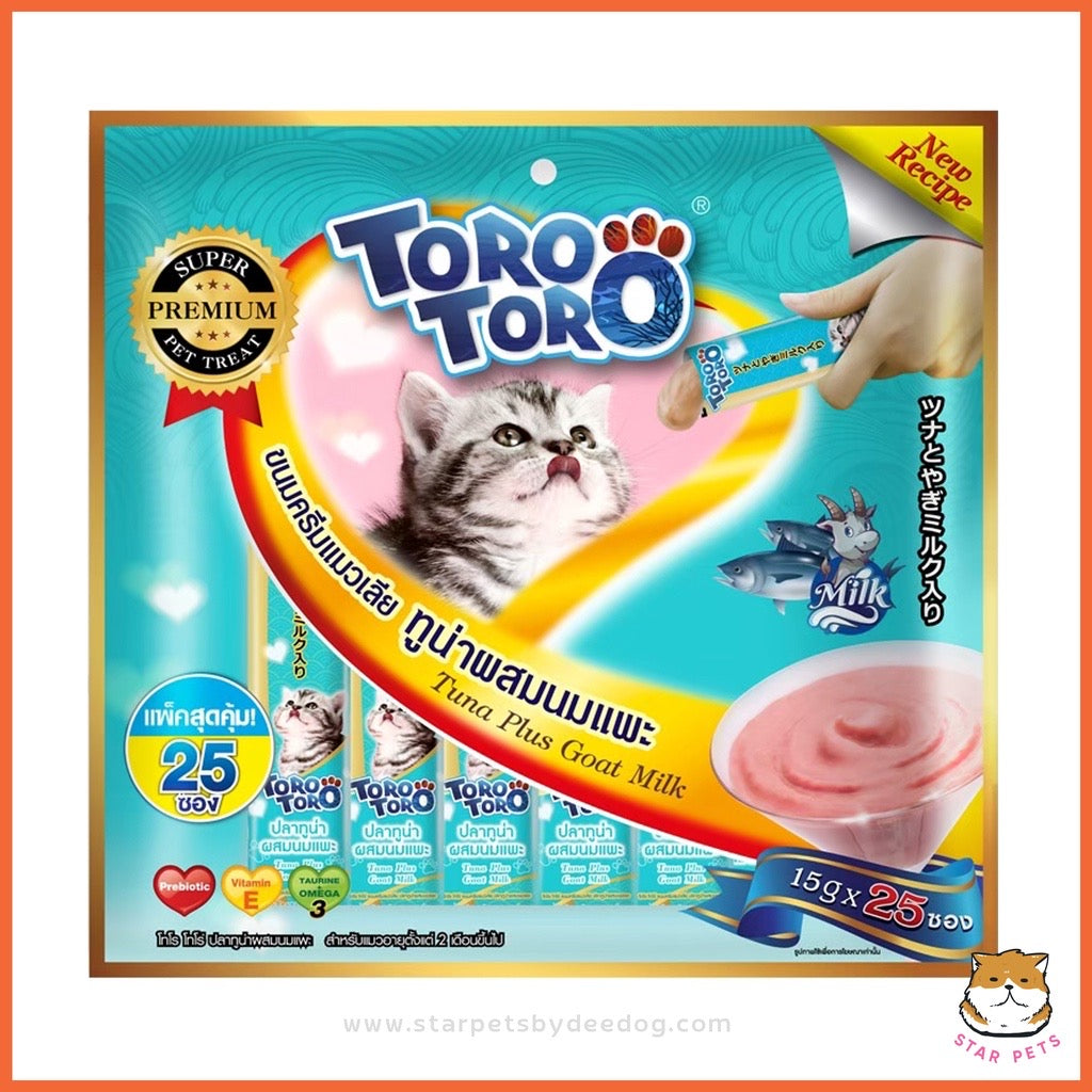 Toro Toro Lickable Treat  ขนมครีมแมวเลีย แพ็คใหญ่ ขนาด 15 กรัมx24+25 ซอง