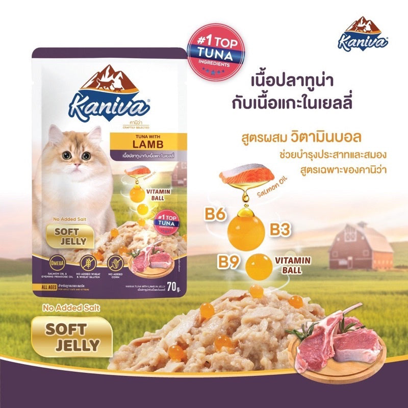 Kaniva Pouch อาหารเปียกคานิว่า เนื้อปลาทูน่าเน้นๆ ขนาด 70g