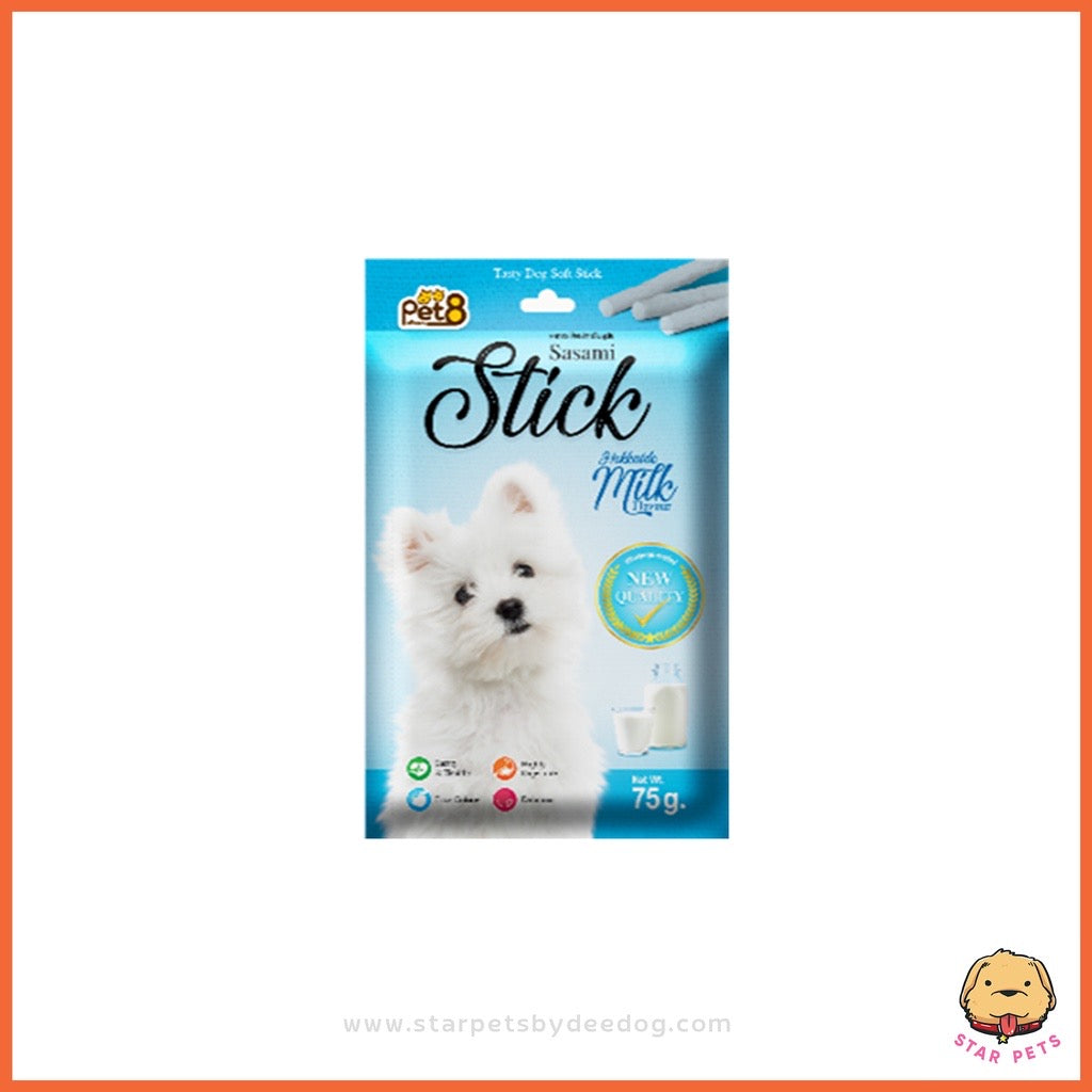 PET8 Sasami Stick อาหารว่างสำหรับสุนัข 75g Tasty Dog Soft Stic