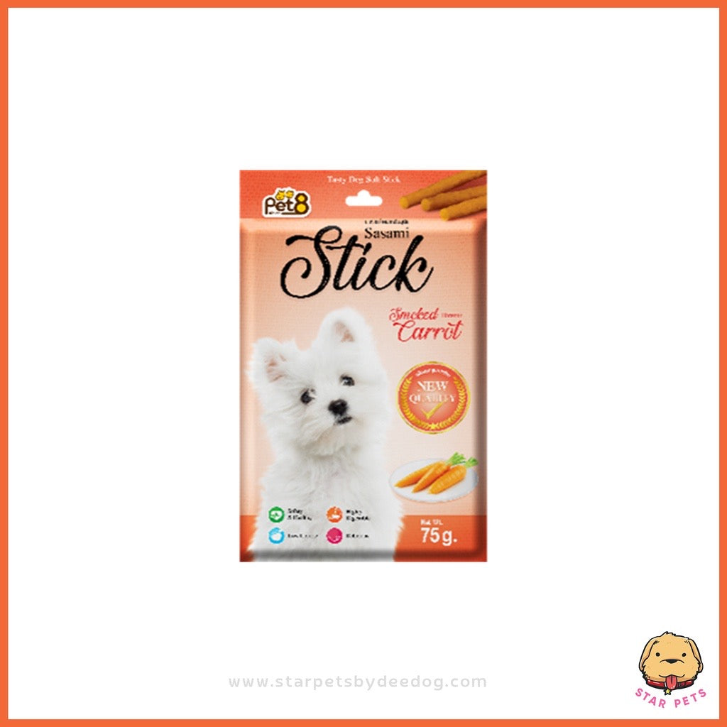 PET8 Sasami Stick อาหารว่างสำหรับสุนัข 75g Tasty Dog Soft Stic