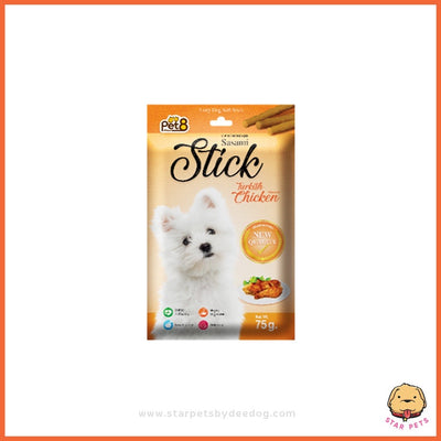 PET8 Sasami Stick อาหารว่างสำหรับสุนัข 75g Tasty Dog Soft Stic