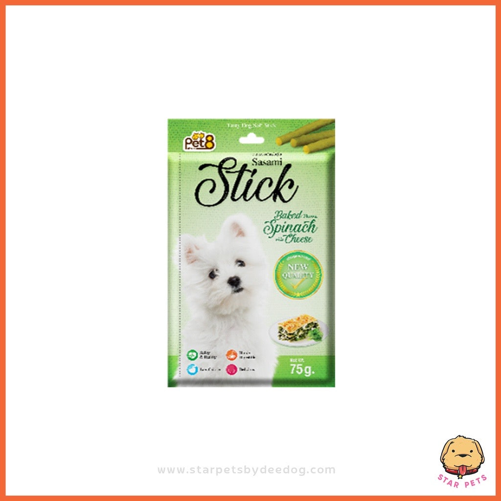 PET8 Sasami Stick อาหารว่างสำหรับสุนัข 75g Tasty Dog Soft Stic