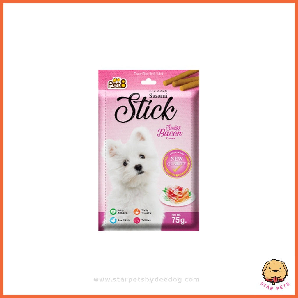 PET8 Sasami Stick อาหารว่างสำหรับสุนัข 75g Tasty Dog Soft Stic